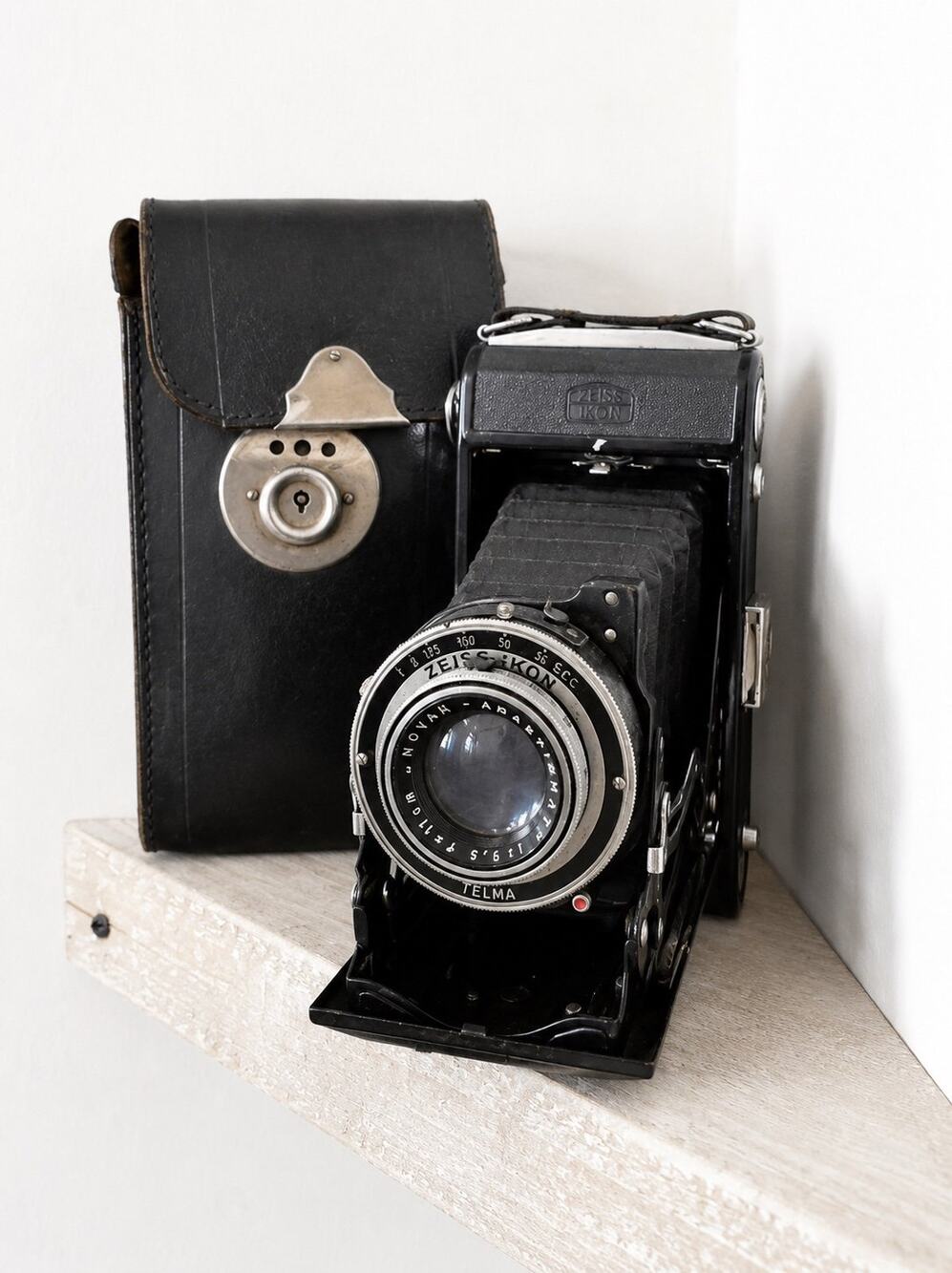 Vintage Zeiss Ikon Folding Camera with Original Leather Case